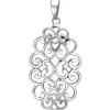 Anhänger 15,4x28,1mm aus 925 Silber mit Ornament aus Herzen rhodiniert