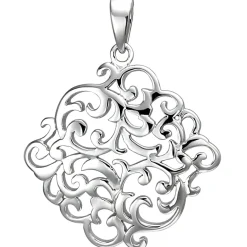 Anhänger 22,7x23,7mm aus 925 Silber mit Ornament Silberanhänger rhodiniert