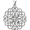 Anhänger 20,6x23,1mm aus 925 Silber mit 4 weißen Zirkonia mit Ornament