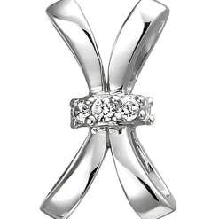Anhänger 8,2x14,1mm aus 925 Silber mit 5 Zirkonia Silberanhänger Damen