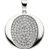 Anhänger 23,9x25mm aus 925 Silber mit 93 Zirkonia weiß in der Mitte rhodiniert