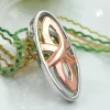 Anhänger 21x9mm aus 925 Silber rotgold-vergoldet glänzend oval Damen