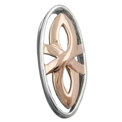 Anhänger 21x9mm aus 925 Silber rotgold-vergoldet glänzend oval Damen