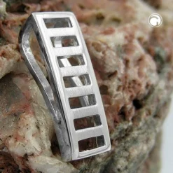 Anhänger 23x8mm aus 925 Silber Viereck rhodiniert Silberanhänger Damen