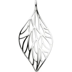 Anhänger 19,9x44,5mm Blatt Blättchen Silhouette aus 925 Silber rhodiniert Damen