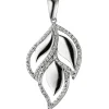 Anhänger 18,8x31,7mm Blätter aus 925 Silber mit 81 Zirkonia Halschmuck glänzend