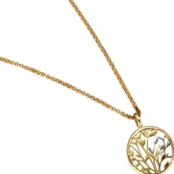 Anhänger 16,4x21,7mm Blumen mit Diamant 0.02Ct 585 Gelbgold Weißgold rund