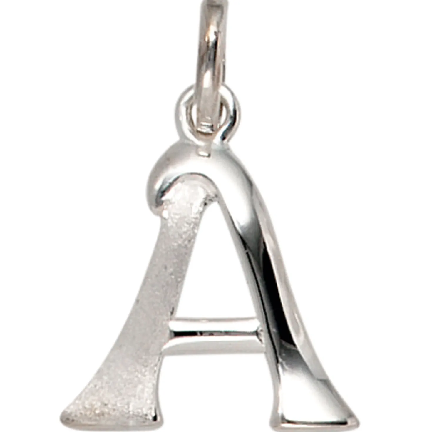 Anhänger 12,8x15mm Buchstabe A aus 925 Silber glänzend teilmattiert Unisex