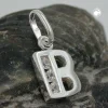 Anhänger 10x7mm Buchstabe B mit Zirkonia aus echtem 925 Silber Damen