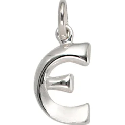 Anhänger 8,2x14,9mm Buchstabe E aus 925 Silber glänzend teilmattiert Unisex