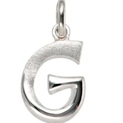 Anhänger 10x15,2mm Buchstabe G aus 925 Silber glänzend teilmattiert Unisex
