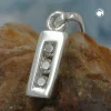 Anhänger 10x3mm Buchstabe I mit Zirkonia aus echtem 925 Silber Damen