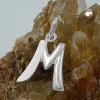 Anhänger 15x13mm Buchstabe M aus 925 Echt Silber matt-glänzend für Damen
