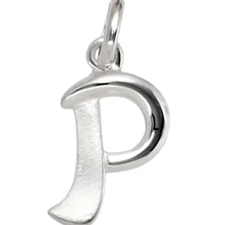Anhänger 8,8x15,2mm Buchstabe P aus 925 Silber glänzend teilmattiert Unisex