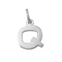 Anhänger 12x10mm Buchstabe Q aus 925 Sterling Silber Kettenanhänger für Damen
