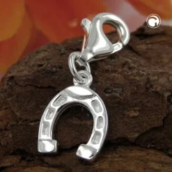 Anhänger 9x8mm Charm Charms Einhänger Hufeisen 925 Silber Damen Silberanhänger
