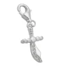 Anhänger 19x10mm Charm Charms Krummsäbel mit Zirkonia 925 Silber Damen