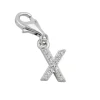 Anhänger 11x6mm Charm Einhänger Buchstabe X Zirkonia 925 Silber Damen