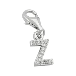 Anhänger 12x6mm Charm Einhänger Buchstabe Z mit Zirkonia 925 Silber Damen