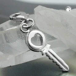 Anhänger 20,5x7mm Charm Einhänger Schlüssel aus 925 Silber Damen Silberanhänger