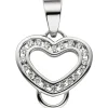 Anhänger 17,6x18,9mm Charms Charm Einhänger Herz mit Zirkonia 925 Silber Damen