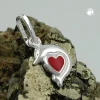 Anhänger 12x9mm Delfin mit rotem Herz aus 925 Sterling Silber Schmuck Kinder