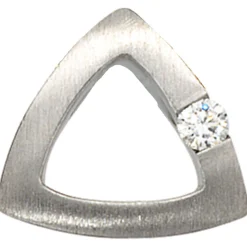 Anhänger 13,4x12,4mm Diamant 0.08Ct Dreieck durchbrochen 950 Platin