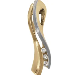Anhänger 6,3x24mm Diamanten 0.06Ct W/P1 Brillanten 585 Gold Gelbgold Damen