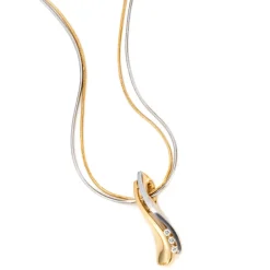 Anhänger 6,3x24mm Diamanten 0.06Ct W/P1 Brillanten 585 Gold Gelbgold Damen