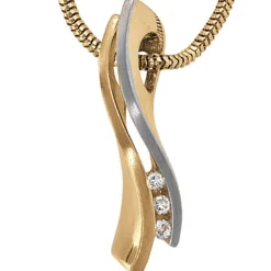 Anhänger 6,3x24mm Diamanten 0.06Ct W/P1 Brillanten 585 Gold Gelbgold Damen