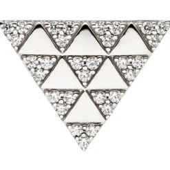 Anhänger 20x15,3mm Dreieck mit Muster aus Dreiecken Zirkonia 925 Silber