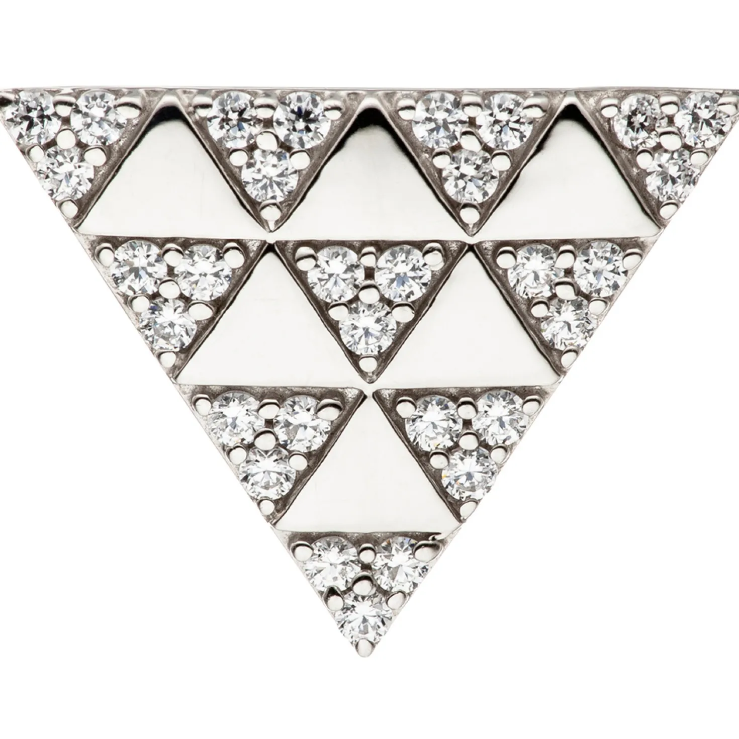 Anhänger 20x15,3mm Dreieck mit Muster aus Dreiecken Zirkonia 925 Silber