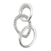 Anhänger 21x10mm drei Ellipsen mit weißen Zirkonia 925 Silber Halsschmuck