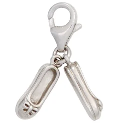 Anhänger 9,2x19,9mm Einhänger Charm Ballerinas Schuhe aus 925 Echt Silber Damen