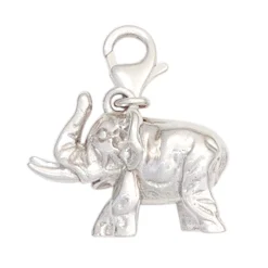Anhänger 18,5x23,2mm Einhänger Charm Elefant aus 925 Echt Silber Damen