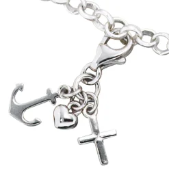 Anhänger 7x14mm Einhänger Charm Scharms Glaube Liebe Hoffnung 925 Silber Unisex