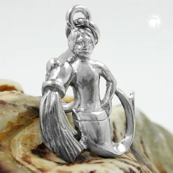Anhänger 16x12mm Einhänger Charm Sternzeichen Wassermann 925 Silber Damen