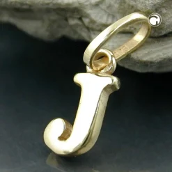Anhänger 8x5mm Einhänger J Goldbuchstabe Buchstabe aus 375 Gold Gelbgold
