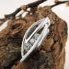 Anhänger 17x6mm elegant Verformt mit weißen Zirkonia matt-glänzend 925 Silber