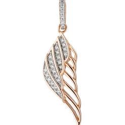 Anhänger 10x34,3mm Flügel Engelsflügel mit Zirkonia 925 Silber Rotgold vergoldet