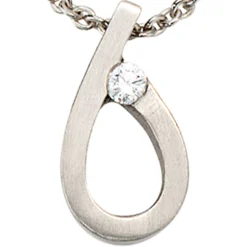 Anhänger 8,4x15,4mm 6-Form mit Diamant Brillant 0,08 Ct 950 Platin edel