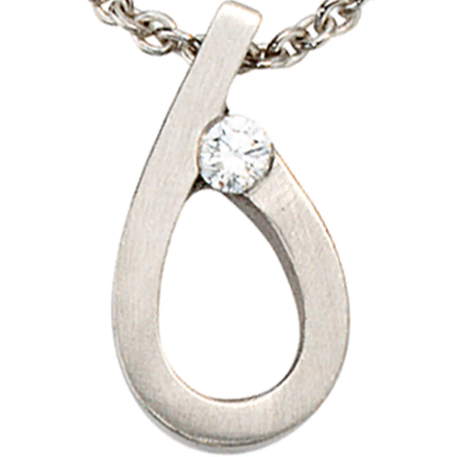 Anhänger 8,4x15,4mm 6-Form mit Diamant Brillant 0,08 Ct 950 Platin edel