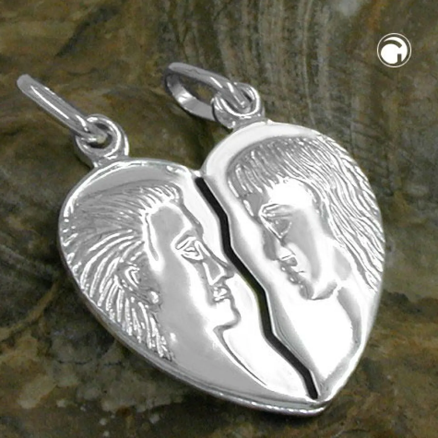 Anhänger 22x20mm Freundschaftsanhänger Doppelanhänger Herz 925 Silber Unisex
