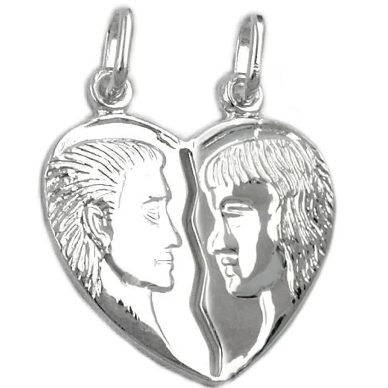 Anhänger 22x20mm Freundschaftsanhänger Doppelanhänger Herz 925 Silber Unisex