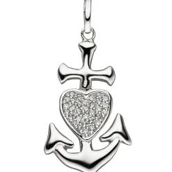 Anhänger 14,8x25,2mm Glaube Liebe Hoffnung mit weißen Zirkonia 925 Silber