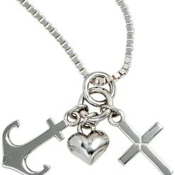 Anhänger 10,2x24,8mm Glaube Liebe Hoffnung 925 Silber Einhänger Unisex
