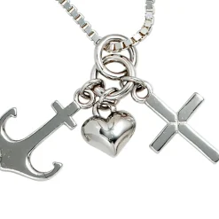 Anhänger 10,2x24,8mm Glaube Liebe Hoffnung 925 Silber Einhänger Unisex