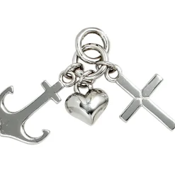 Anhänger 10,2x24,8mm Glaube Liebe Hoffnung 925 Silber Einhänger Unisex