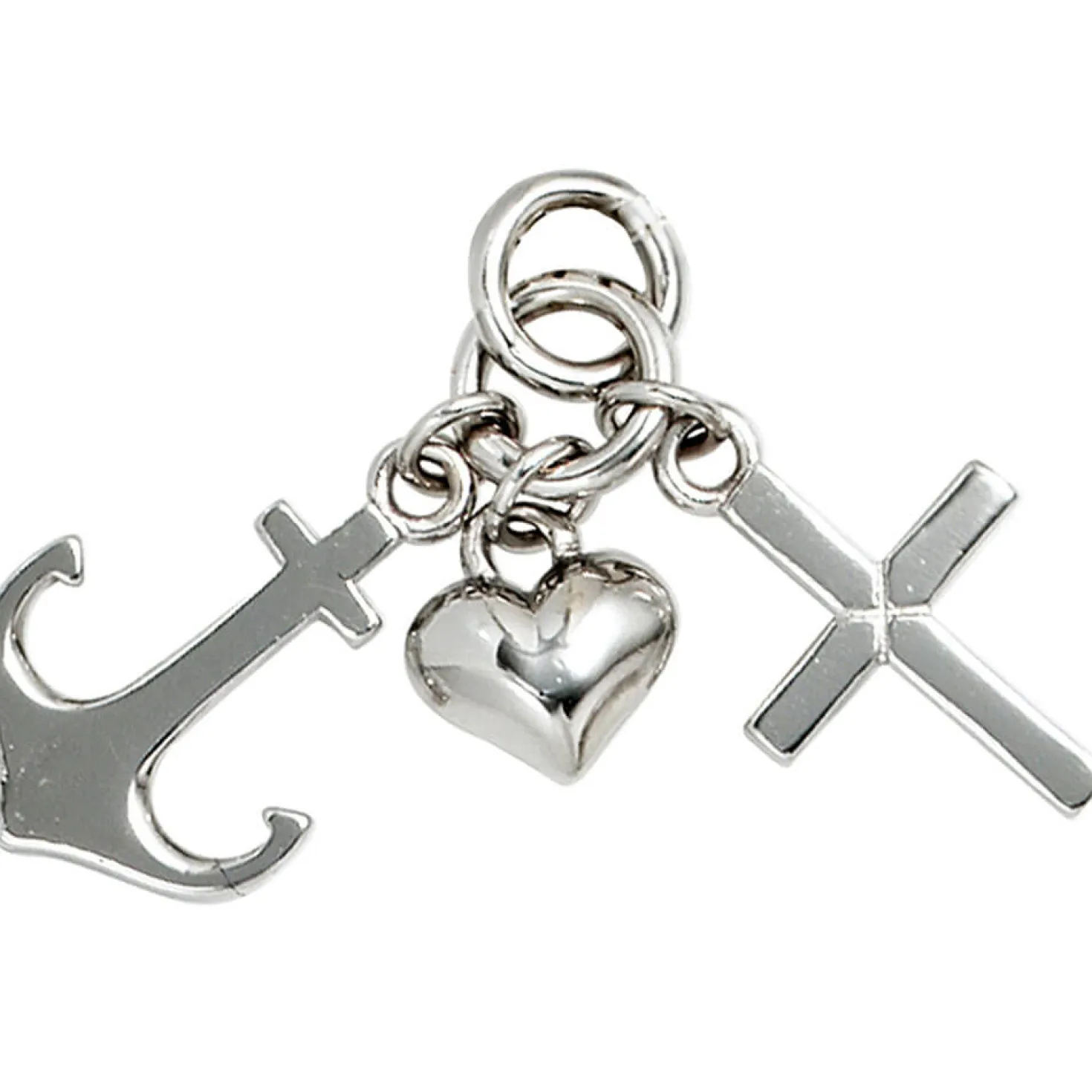 Anhänger 10,2x24,8mm Glaube Liebe Hoffnung 925 Silber Einhänger Unisex