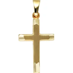 Anhänger 12,1x20,5mm Goldkreuz Kreuz aus 333 Gold Gelbgold mattiert in der Mitte
